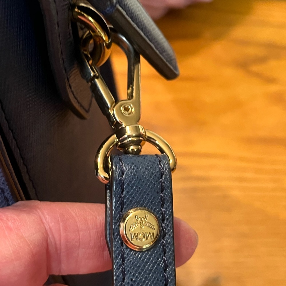 MCM Blue‎ Saffiano Leather 2 Way Bag - Picture 12 of 14